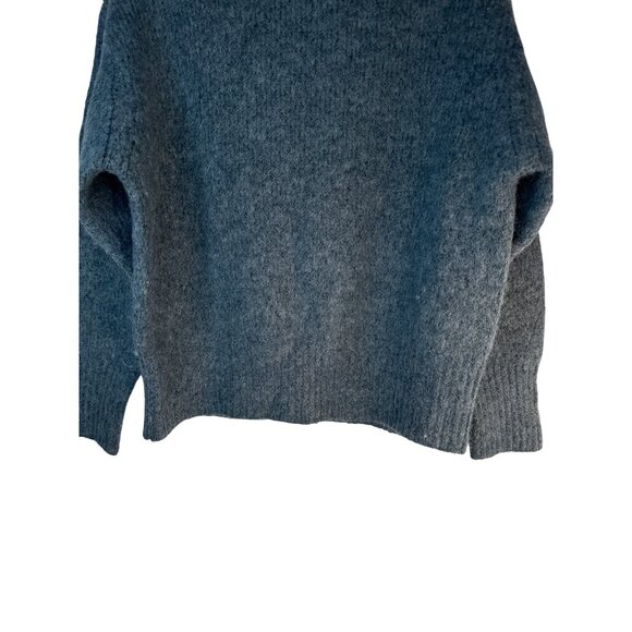 ZARA Smokey Blue Medium Turtleneck Sweater Acrylic Wool Alpaca Blend Soft Cozy - Picture 7 of 14